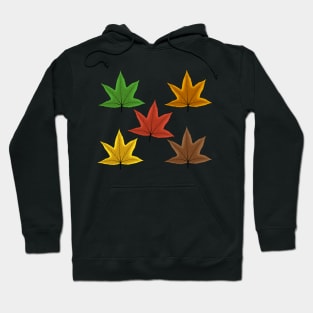 Colorful maple leaves classic pattern background Hoodie